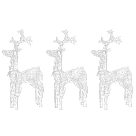 Décorations de Noël de renne 3 pcs 60x16x100 cm Acrylique