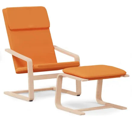 Chaise de relaxation avec repose-pied Jaune foncé Tissu 2