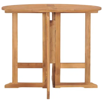 Table à dîner pliable de jardin Ø90x75 cm Bois de teck solide 2