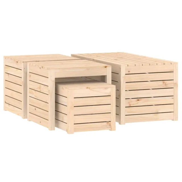 Ensemble de boîtes de jardin 4 pcs bois de pin massif