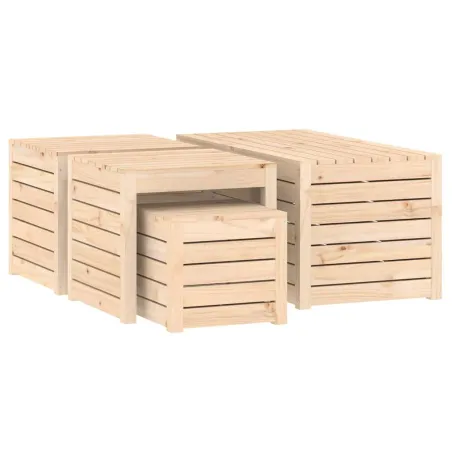 Ensemble de boîtes de jardin 4 pcs bois de pin massif