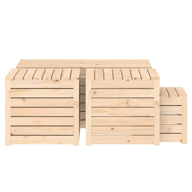 Ensemble de boîtes de jardin 4 pcs bois de pin massif