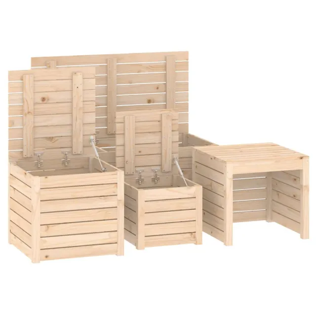 Ensemble de boîtes de jardin 4 pcs bois de pin massif