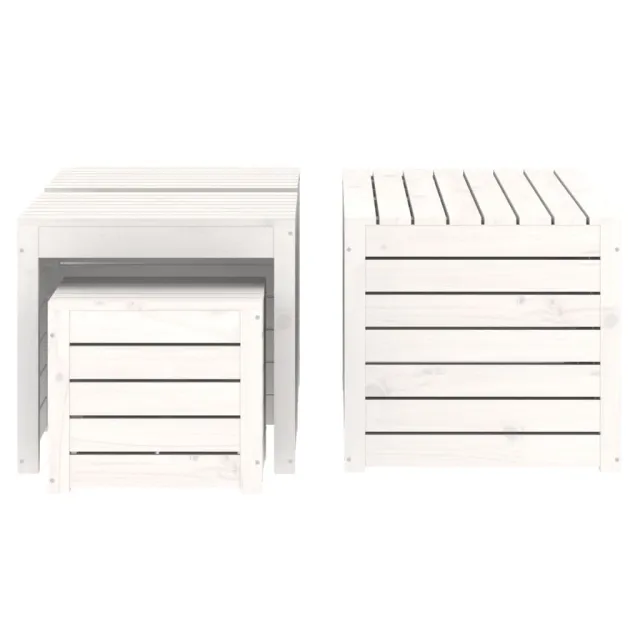 Ensemble de boîtes de jardin 4 pcs blanc bois de pin massif