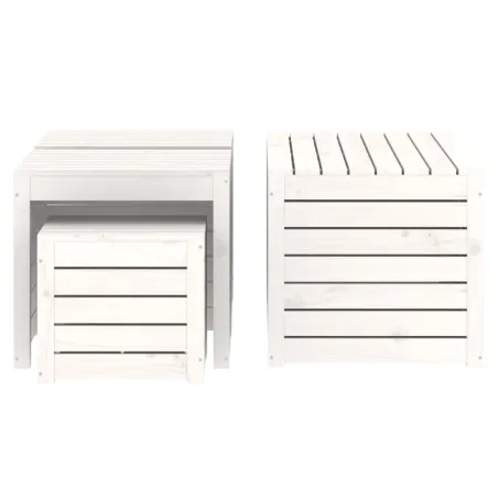 Ensemble de boîtes de jardin 4 pcs blanc bois de pin massif