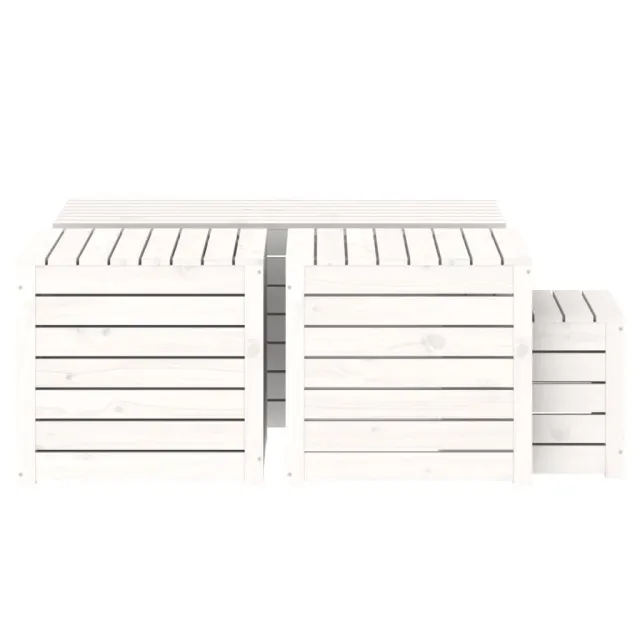 Ensemble de boîtes de jardin 4 pcs blanc bois de pin massif
