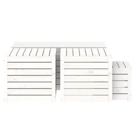 Ensemble de boîtes de jardin 4 pcs blanc bois de pin massif