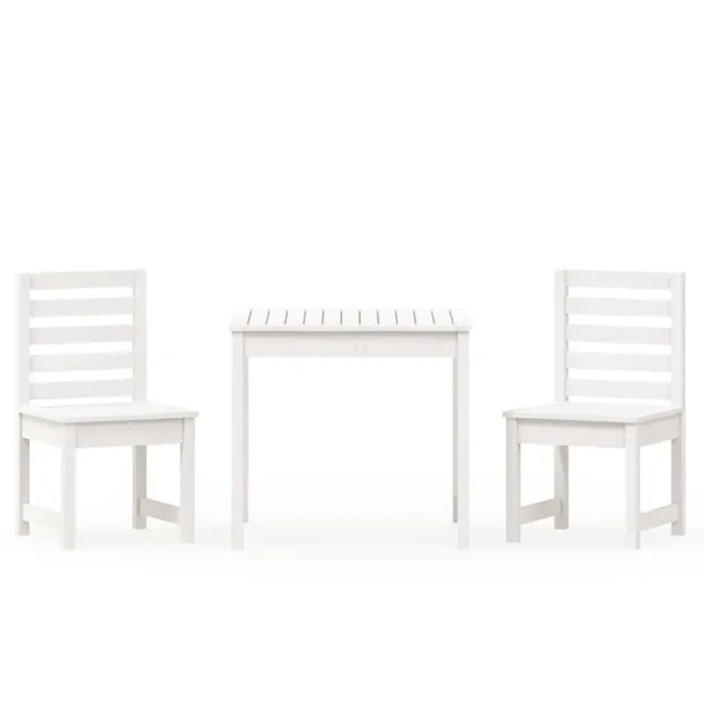 Ensemble de bistrot de jardin 3 pcs blanc bois de pin massif
