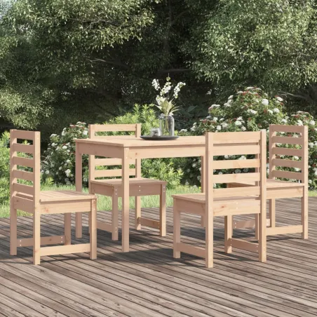 Ensemble à manger de jardin 5 pcs bois massif de pin