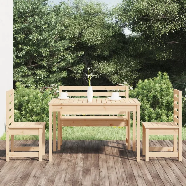 Ensemble à manger de jardin 4 pcs bois massif de pin