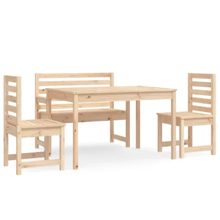 Ensemble à manger de jardin 4 pcs bois massif de pin 2