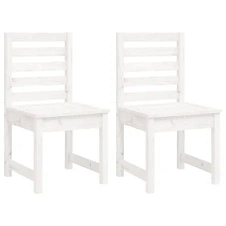 Ensemble à manger de jardin 4 pcs blanc bois massif de pin
