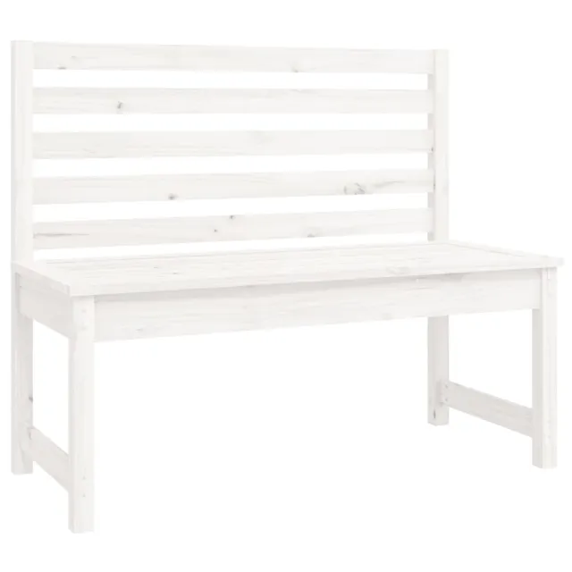 Ensemble à manger de jardin 4 pcs blanc bois massif de pin