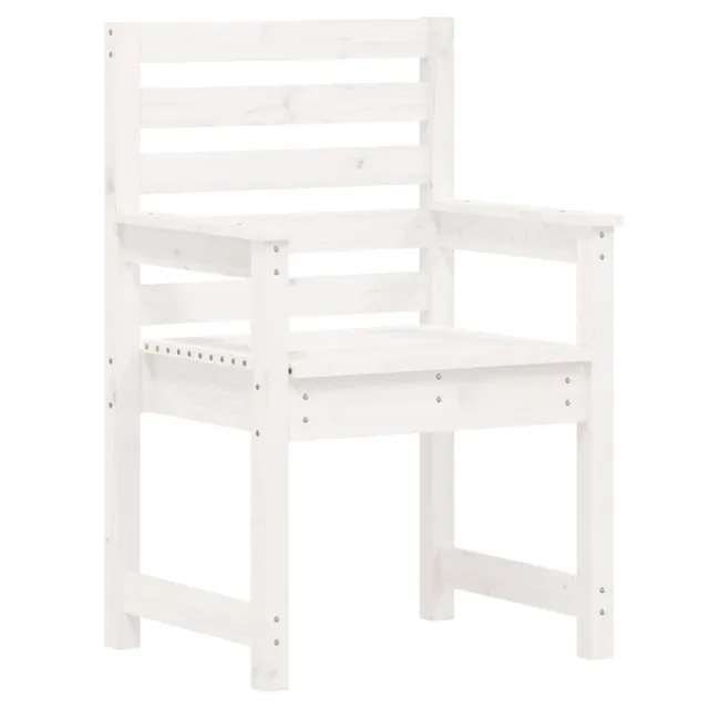 Ensemble à manger de jardin 7 pcs blanc bois massif de pin