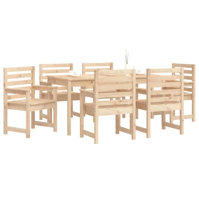 Ensemble à manger de jardin 7 pcs bois massif de pin