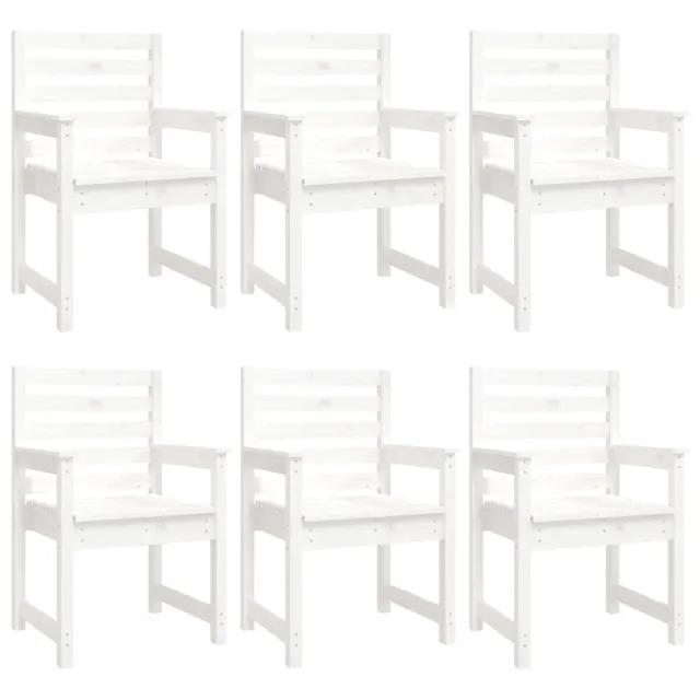 Ensemble à manger de jardin 7 pcs blanc bois massif de pin