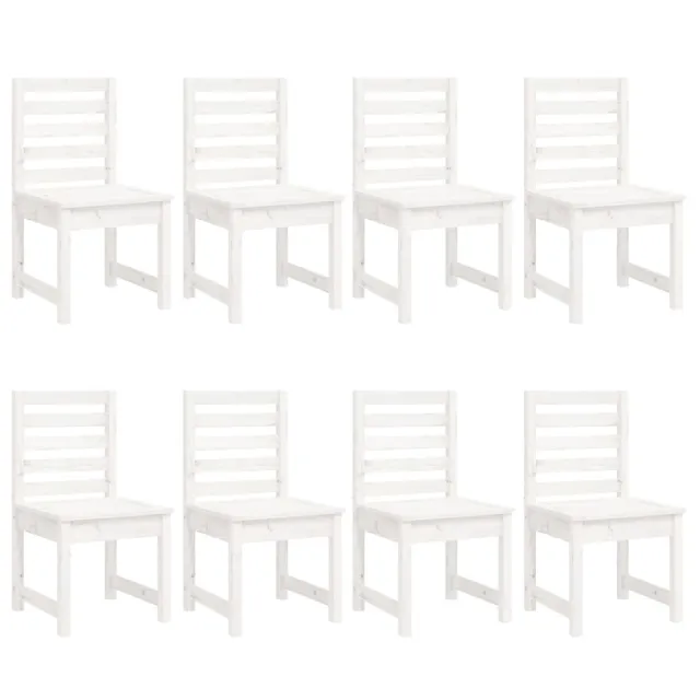 Ensemble à manger de jardin 11 pcs blanc bois massif de pin