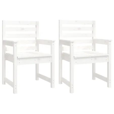 Ensemble à manger de jardin 11 pcs blanc bois massif de pin