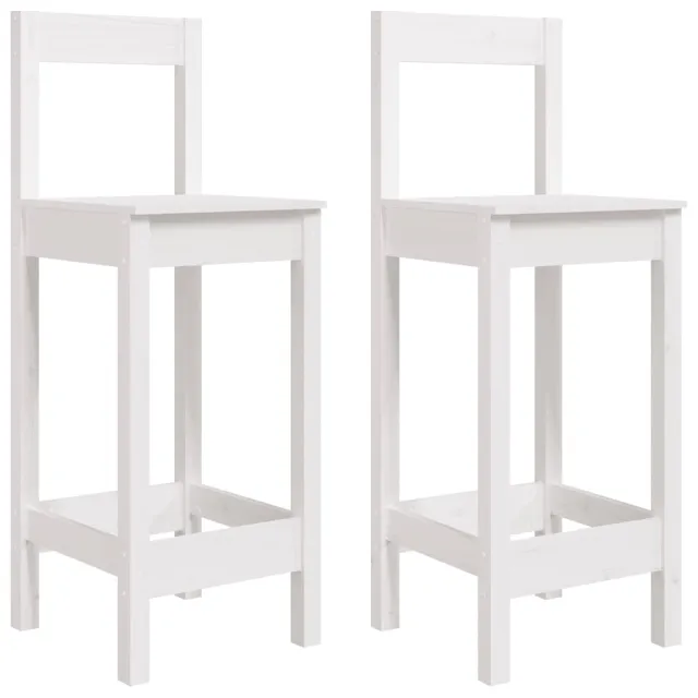 Ensemble de bar de jardin 3 pcs blanc bois de pin massif