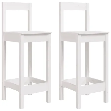 Ensemble de bar de jardin 3 pcs blanc bois de pin massif