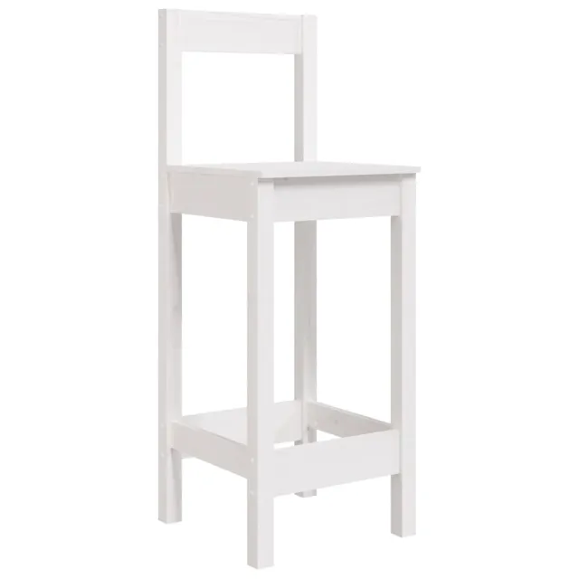 Ensemble de bar de jardin 3 pcs blanc bois de pin massif
