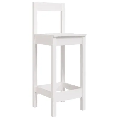 Ensemble de bar de jardin 3 pcs blanc bois de pin massif