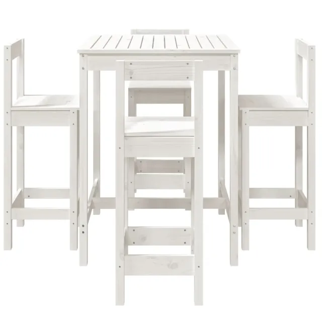 Ensemble de bar de jardin 5 pcs blanc bois massif de pin