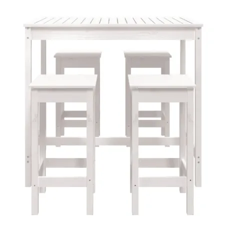 Ensemble de bar de jardin 5 pcs blanc bois massif de pin