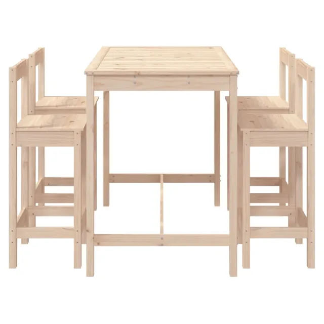 Ensemble de bar de jardin 5 pcs bois de pin massif