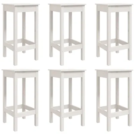 Ensemble de bar de jardin 7 pcs blanc bois de pin massif