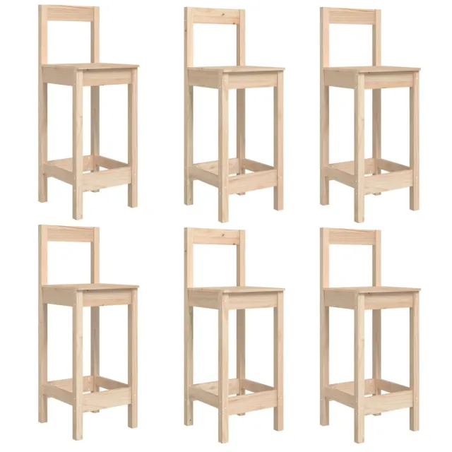 Ensemble de bar de jardin 7 pcs Bois de pin massif