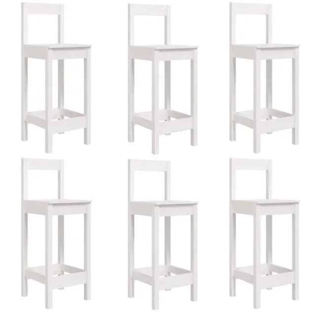 Ensemble de bar de jardin 7 pcs blanc bois de pin massif