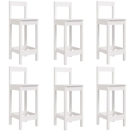 Ensemble de bar de jardin 7 pcs blanc bois de pin massif