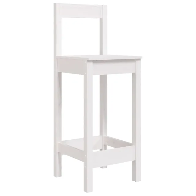 Ensemble de bar de jardin 7 pcs blanc bois de pin massif