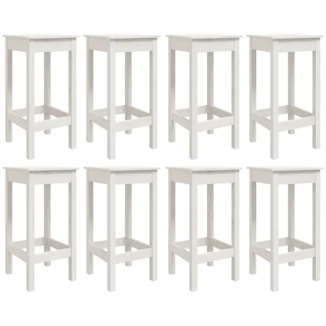 Ensemble de bar de jardin 9 pcs blanc bois de pin massif
