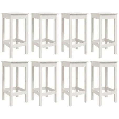 Ensemble de bar de jardin 9 pcs blanc bois de pin massif