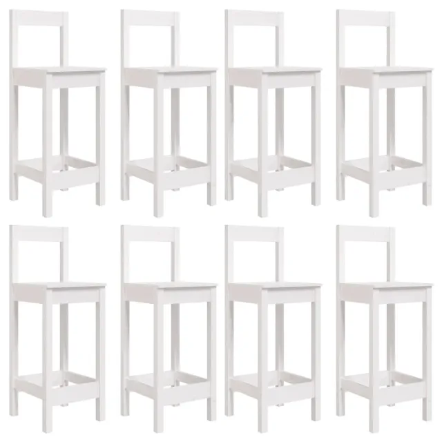 Ensemble de bar de jardin 9 pcs blanc bois de pin massif