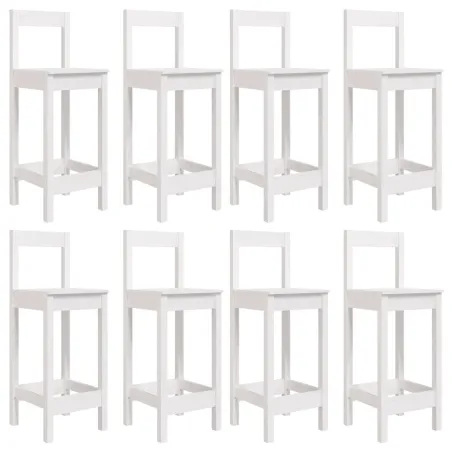 Ensemble de bar de jardin 9 pcs blanc bois de pin massif