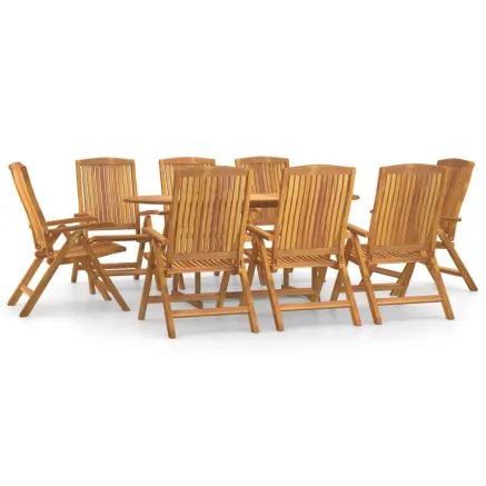 Ensemble à manger de jardin 9 pcs Bois de teck solide 2