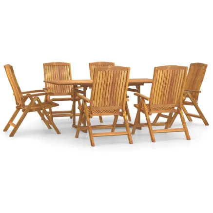 Ensemble à manger de jardin 7 pcs Bois de teck solide 2