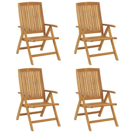 Chaises de jardin inclinables lot de 4 bois massif de teck 2