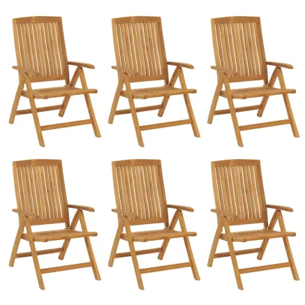 Chaises de jardin inclinables lot de 6 bois massif de teck 2