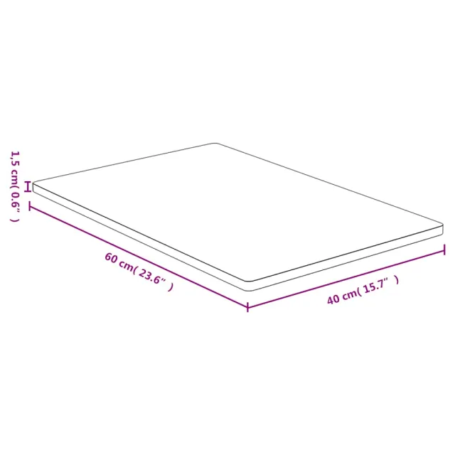 Dessus de table 40x60x1,5 cm bambou