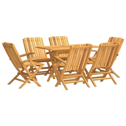 Ensemble à manger de jardin 7 pcs Bois de teck solide 2