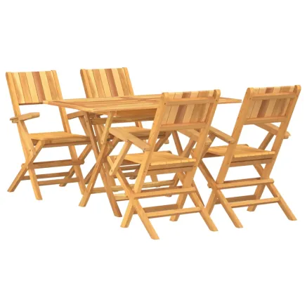 Ensemble à manger de jardin 5 pcs Bois de teck massif 2