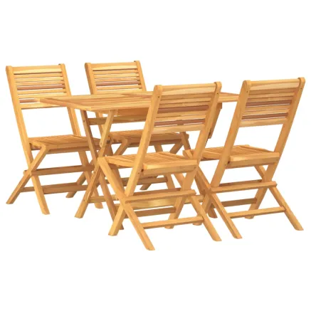 Ensemble à manger de jardin 5 pcs Bois de teck massif 2