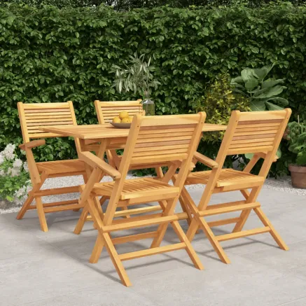 Ensemble à manger de jardin 5 pcs Bois de teck massif