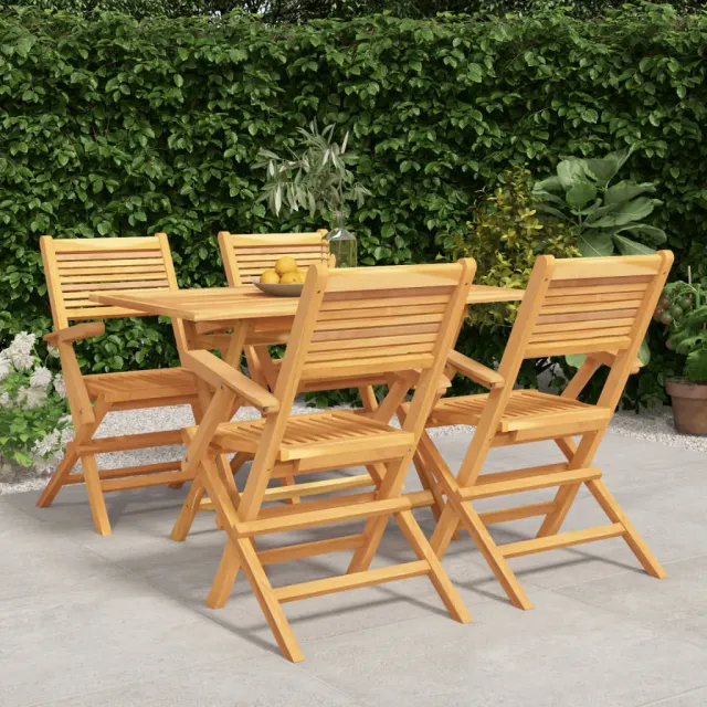 Ensemble à manger de jardin 5 pcs Bois de teck massif