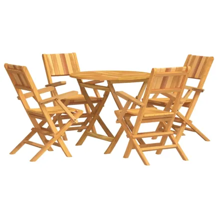 Ensemble à manger de jardin 5 pcs Bois de teck massif 2