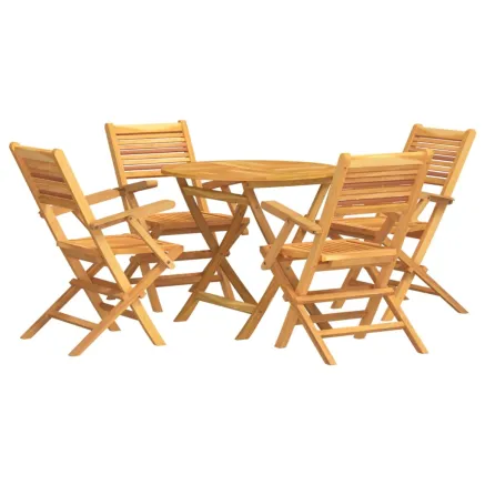 Ensemble à manger de jardin 5 pcs Bois de teck massif 2